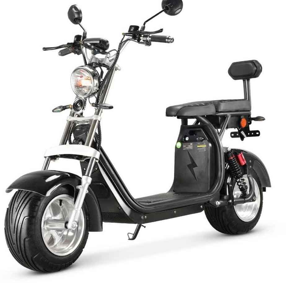 RocknBikes CP1.6 Alu-Felgen Motorroller 45km/h Elektroscooter Schwarz 60V20Ah Akku komplett zusammengebaut