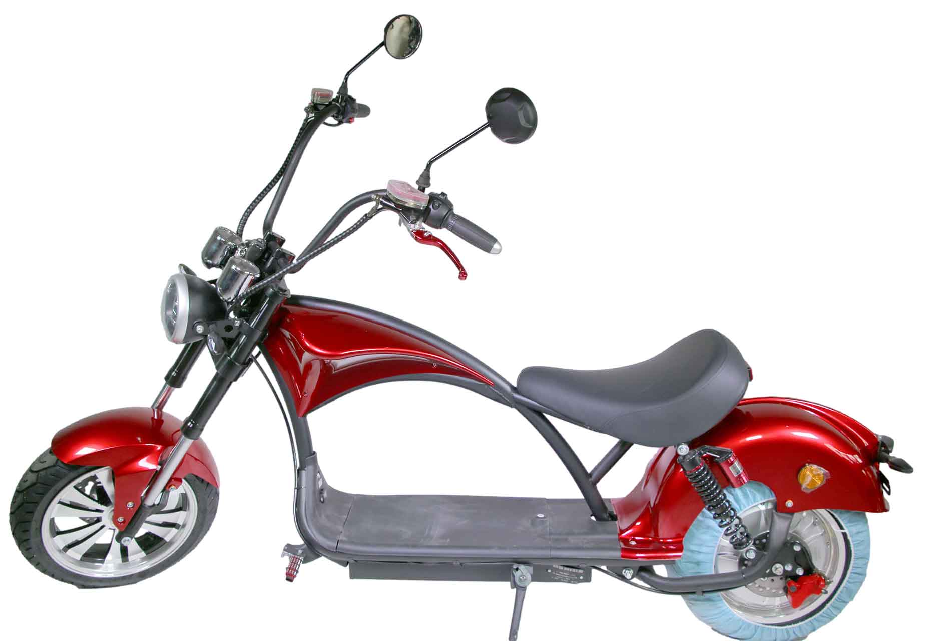 Motorrad Chopper RE10CP4 Elektro-Chopper Burgundy Rot 45km/h 60V25Ah Alufelgen 3kW