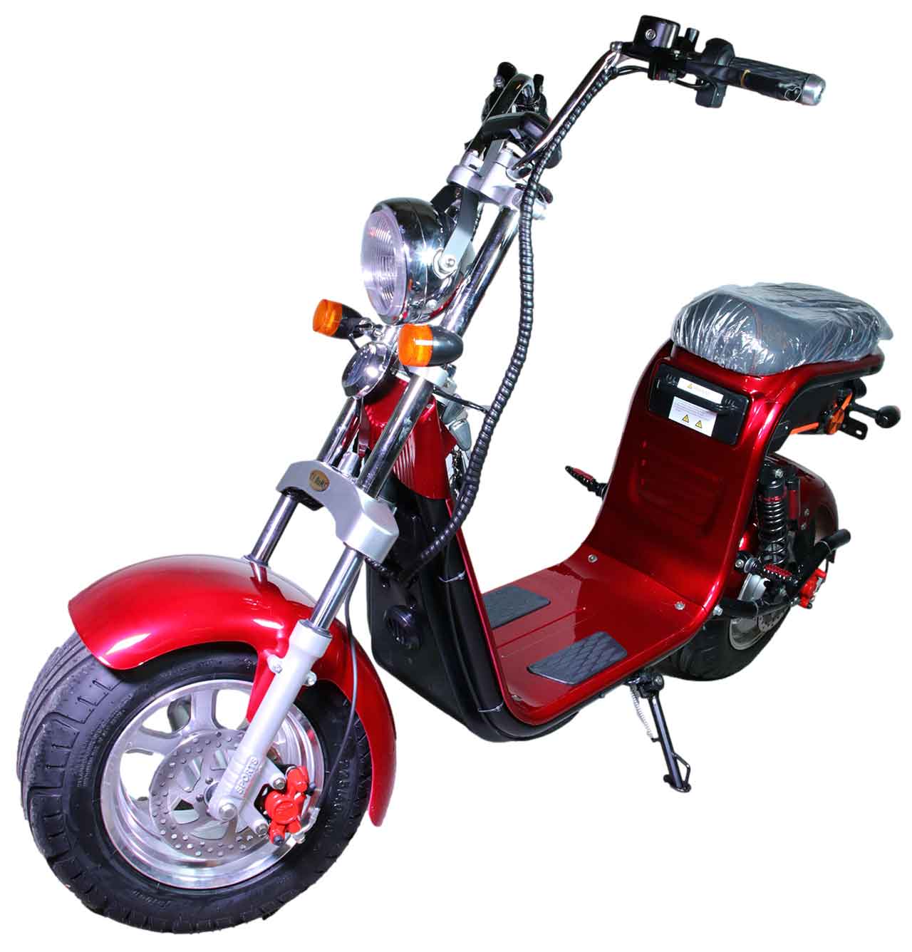 RocknBikes Harley Scooter REH05 8-4 Burgundy Rot metalic Elektro Motorroller Scooter CityCoco Alu Felgen Akku 60V20Ah