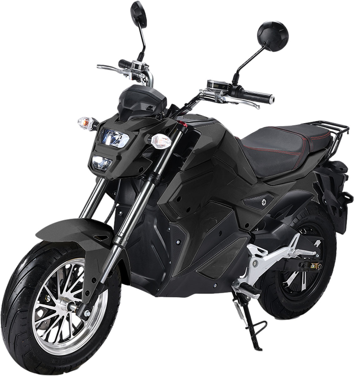 Elektro Motorrad RE8 Schwarz 45km/h 72V20Ah Lead Accid Alufelgen komplett zusammengebaut